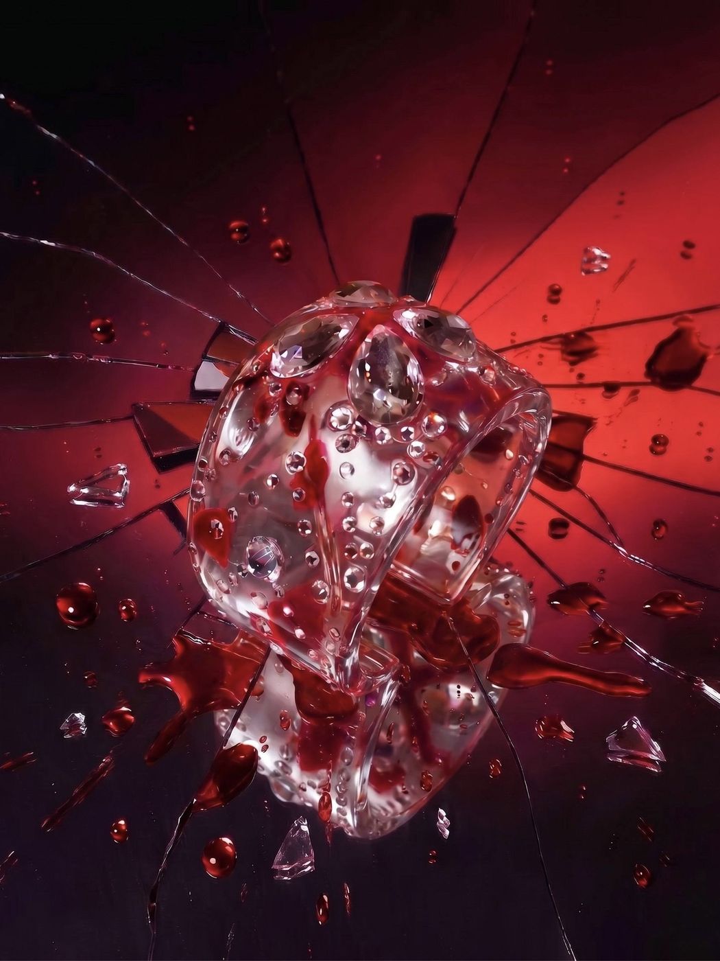 a scattering of bloody dew